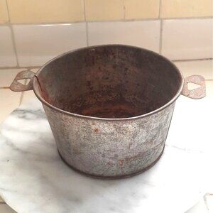 Vintage Galvanized Petite Bucket Tin Rustic Farm House
